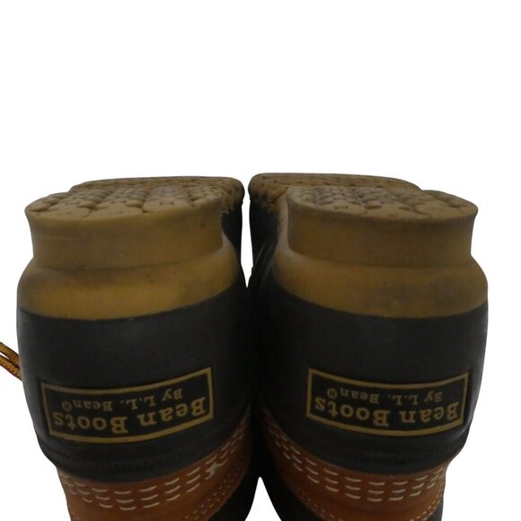LL Bean Blue Brown Unlined Waterproof Gumshoe Sole Duck Boots Womens 10 Narrow - Picture 11 of 13
